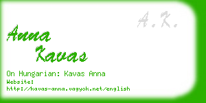 anna kavas business card